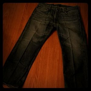 Men's blue faded/washed out jeans